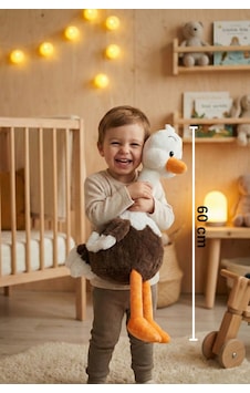 Yumuşacık Sevimli Deve Kuşu Büyük Boy Peluş Oyuncak 60 Cm Kahverengi