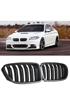 BMW F10 2011-2017 5.SERİ PARLAK SİYAH ÇİFT ÇİZGİ M5 ÖN PANJUR BMW F10 2011-2017 5.SERİ PARLAK SİYAH ÇİFT ÇİZGİ M5 ÖN PANJUR