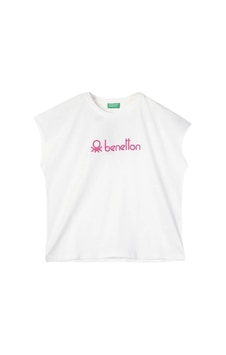 United Colors Of Benetton Benetton Kız Çocuk T-shirt 09327 Beyaz