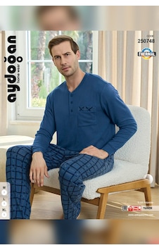 Aydoğan Erkek Aras Kışlık Termal Rahat Petrol Pijama Takımı 0748 Aydoğan Erkek Aras Kışlık Termal Rahat Petrol Pijama Takımı 0748