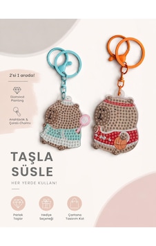 5d Elmas Taş İşlemeli Anahtarlık & Çanta Charmı 2'li Set 5x6 Cm Diamond Painting Keychain & Bag Charm Bkbt17855 5d Elmas Taş İşlemeli Anahtarlık & Çanta Charmı 2'li Set 5x6 Cm Diamond Painting Keychain & Bag Charm Bkbt17855