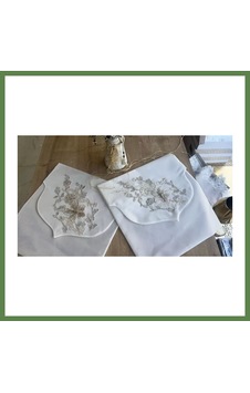Bezos Fransız Güpürlü Zarf Bohça 50x50 Cm Nişan Bohçası Söz Bohçası 3 Boyutlu Tekli Bohça Hb006