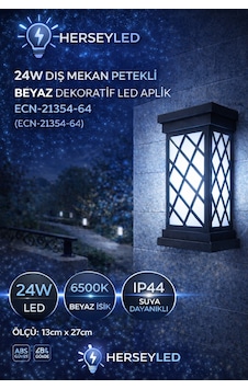 24w Dış Mekan Petekli Beyaz Dekoratif Led Aplik Ecn-21354-64 Beyaz 24w Dış Mekan Petekli Beyaz Dekoratif Led Aplik Ecn-21354-64 Beyaz