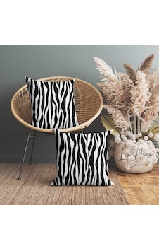 Zebra Desenli Çift Taraflı Dekoratif 2'li Kırlent Kılıfı Seti Çok Renkli Zebra Desenli Çift Taraflı Dekoratif 2'li Kırlent Kılıfı Seti Çok Renkli