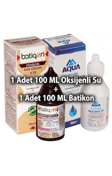 Aqua Oksijenli Su 100 Ml 1 Adet + Aqua Batikon 100 Ml 1 Adet Aqua Oksijenli Su 100 Ml 1 Adet + Aqua Batikon 100 Ml 1 Adet