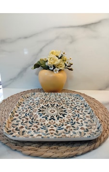 Md Ephesus Kare Pasta Tabağı 22 Cm Çok Renkli Md Ephesus Kare Pasta Tabağı 22 Cm Çok Renkli