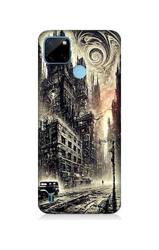 Realme C21y Uyumlu Gotik Şehir Desenli Silikon Kılıf Realme C21y Uyumlu Gotik Şehir Desenli Silikon Kılıf
