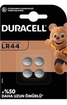 Duracell Lr44 1.5 Volt Düğme Pil 4'lü Paket Duracell Lr44 1.5 Volt Düğme Pil 4'lü Paket