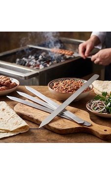 Profesyonel Adana Kebap Şişi - 60 Cm - Yassı Metal - Mangal Ekipmanı Çok Renkli Profesyonel Adana Kebap Şişi - 60 Cm - Yassı Metal - Mangal Ekipmanı Çok Renkli