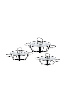 Safinox Eco 6 Parça Tel Kulplu Çelik Omlet Sahan Seti 14-16-18 Cm Safinox Eco 6 Parça Tel Kulplu Çelik Omlet Sahan Seti 14-16-18 Cm