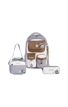 Rlx-1812 3'lü Set Çocuk İlkokul Çantası Kalemlikli Beslenme Çantalı Sırt Çantası Gri Rlx-1812 3'lü Set Çocuk İlkokul Çantası Kalemlikli Beslenme Çantalı Sırt Çantası Gri