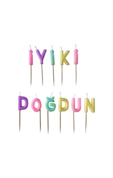 Çok Renkli Makaron İyi Ki Doğdun Mum Set Tüm Yaşlar Çok Renkli Makaron İyi Ki Doğdun Mum Set Tüm Yaşlar