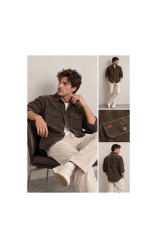 Little Cup Jeans Co Erkek Kahve Kapaklı Çift Cep Detaylı Yumuşak Dokulu Kadife Gömlek Kahverengi Little Cup Jeans Co Erkek Kahve Kapaklı Çift Cep Detaylı Yumuşak Dokulu Kadife Gömlek Kahverengi