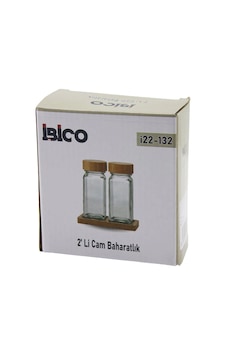 2pcs Bambu Kapaklı Cam Tuzluk - Biberlik - Baharatlık 120ml 5047 Çok Renkli 2pcs Bambu Kapaklı Cam Tuzluk - Biberlik - Baharatlık 120ml 5047 Çok Renkli