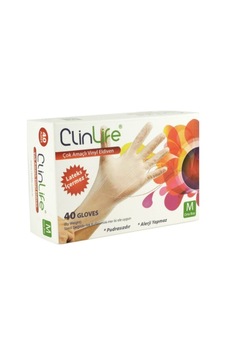 Clinlife Clin Life Şeffaf Vinyl Eldiven 40 Lı - M