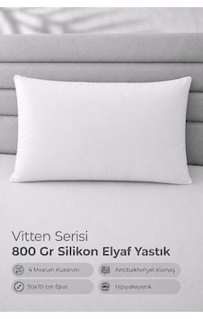 Vitten Serisi %100 Silikon Elyaf Dolgu Yastık - Otel Tipi 800 Gr 1 Adet Beyaz Vitten Serisi %100 Silikon Elyaf Dolgu Yastık - Otel Tipi 800 Gr 1 Adet Beyaz