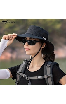 Valkyrie Outdoor Güneş Şapkası Unisex Kamp Trekking Safari Balıkçı Şapkası Uv Koruma Siyah Siyah