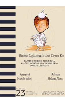 Bk Gift Kişiye Özel Bitmeyen Sünnet Davetiyesi Model 4 Bk Gift Kişiye Özel Bitmeyen Sünnet Davetiyesi Model 4