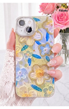 Fibaks iPhone 13/14 Uyumlu Kılıf Renk Geçişli Taşlı Kamera Lens Korumalı Simli Yeşil Çiçek Desenli Darbe Emici Kapak Fibaks iPhone 13/14 Uyumlu Kılıf Renk Geçişli Taşlı Kamera Lens Korumalı Simli Yeşil Çiçek Desenli Darbe Emici Kapak