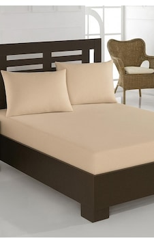 Penye Tek Kişilik 120x200 Cm Lastikli Çarşaf Bej Bej Penye Tek Kişilik 120x200 Cm Lastikli Çarşaf Bej Bej