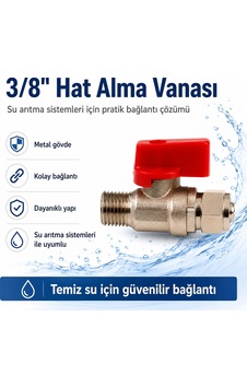 3/8 İnç Metal Su Arıtma Hat Alma Vanası 608506086 3/8 İnç Metal Su Arıtma Hat Alma Vanası 608506086