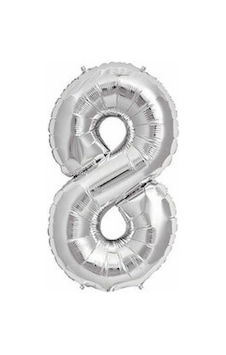 Folyo balon rakam 8 gümüş 16 ınc(40cm) pk:1 Folyo balon rakam 8 gümüş 16 ınc(40cm) pk:1