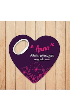 Anne - Affeden Şefkatli Özel Tasarımlı Kalpli Açacaklı Magnet