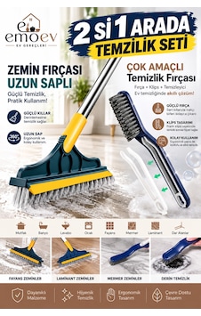 Uzun Saplı Zemin Yer Fırçası + Çok Amaçlı Klipsli Temizlik Fırçası 2 Si 1 Arada Temizlik Seti Uzun Saplı Zemin Yer Fırçası + Çok Amaçlı Klipsli Temizlik Fırçası 2 Si 1 Arada Temizlik Seti