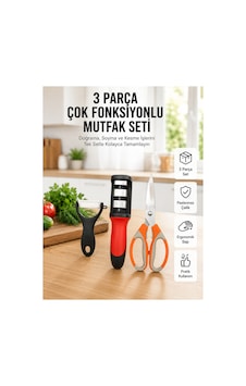 Çok Fonksiyonlu Mutfak Makas Seti Pratik Mutfak Yardımcısı Yeni Nesil Sarı Sarı