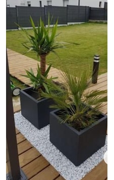 Trendesk Galvaniz Kare Saksılık, Çiçeklik ,Çiçek Standı Texture Mat Siyah 40*40*40 CM