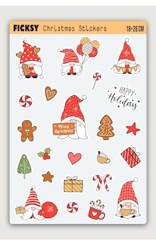 Sevimli Yılbaşı Cücesi Yeni Yıl Temalı Sticker Seti - 23 Adet Etiket Çıkartma Diğer Sevimli Yılbaşı Cücesi Yeni Yıl Temalı Sticker Seti - 23 Adet Etiket Çıkartma Diğer
