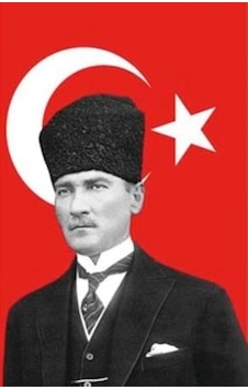 Atatürk Resimli Türk Bayrağı Atatürk Resimli Türk Bayrağı