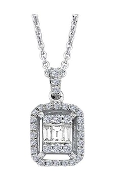 0.24 Karat Baget Pırlantalı Kolye 0.24 Karat Baget Pırlantalı Kolye
