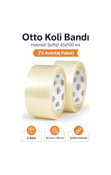 Otto Koli Bandı Hotmelt Şeffaf 45x100 Mt 3 Adet 2 Adet Otto Koli Bandı Hotmelt Şeffaf 45x100 Mt 3 Adet 2 Adet