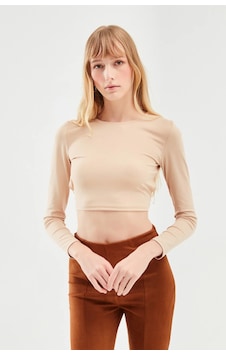 Seeh Camel Bisiklet Yaka Uzun Kollu Kadın Top Body Sh216 Seeh Camel Bisiklet Yaka Uzun Kollu Kadın Top Body Sh216