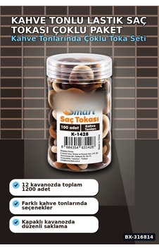 Kahverengi Lastik Saç Tokası 1200 Adet Çoklu Paket Günlük Saç Aksesuarı Bx-316814 Açık Altın
