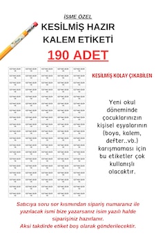 Isimli Okul Etiketi Defter Kitap Kalem Etiketi 190 Adet Isimli Okul Etiketi Defter Kitap Kalem Etiketi 190 Adet