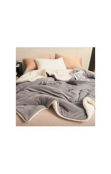 Çift Taraflı Sherpa Polar Battaniye 220 X 240 Cm, Açık Gri 36 Derece Üstü Çift Taraflı Sherpa Polar Battaniye 220 X 240 Cm, Açık Gri 36 Derece Üstü