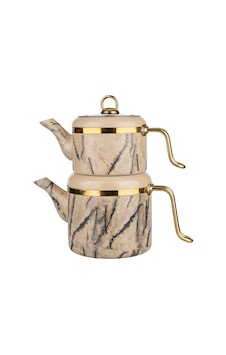 Arow Oolong Granit Çaydanlık Takımı - Kahve - Tr-4443-k Krem Arow Oolong Granit Çaydanlık Takımı - Kahve - Tr-4443-k Krem