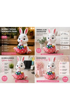 Sevimli Tavşan Dekoratif Figür 20 Cm 3d Baskı Pla Şekerlik & Organizer Hediyelik Tasarım 20cm Sevimli Tavşan Dekoratif Figür 20 Cm 3d Baskı Pla Şekerlik & Organizer Hediyelik Tasarım 20cm