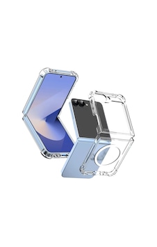 Samsung Uyumlu Galaxy Z Flip 7 Fe Silikon Kılıf Köşe Korumalı Kablosuz Şarj Destekli Kılıf Şeffaf Samsung Uyumlu Galaxy Z Flip 7 Fe Silikon Kılıf Köşe Korumalı Kablosuz Şarj Destekli Kılıf Şeffaf