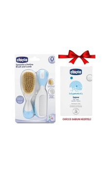 Chicco Fırça ve Tarak Seti Mavi + Sabun Chicco Fırça ve Tarak Seti Mavi + Sabun