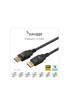 Paugge Vesa Sertifikalı 2M Displayport 1.4 Kablo Entdp1420 Paugge Vesa Sertifikalı 2M Displayport 1.4 Kablo Entdp1420