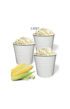 Toptanfoni Beyaz Metal Popcorn Kutusu - Patlamış Mısır Kovası Kendinden Kabartma Desenli 3 Adet Beyaz Toptanfoni Beyaz Metal Popcorn Kutusu - Patlamış Mısır Kovası Kendinden Kabartma Desenli 3 Adet Beyaz