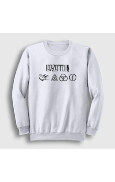 Presmono Unisex Symbols Led Zeppelin Sweatshirt Beyaz Presmono Unisex Symbols Led Zeppelin Sweatshirt Beyaz