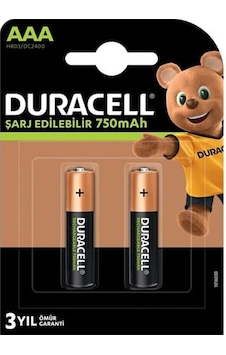 Duracell 750 Ma Şarjlı Aaa İnce Kalem 2'li Pil Hr03/dc2400 Duracell 750 Ma Şarjlı Aaa İnce Kalem 2'li Pil Hr03/dc2400