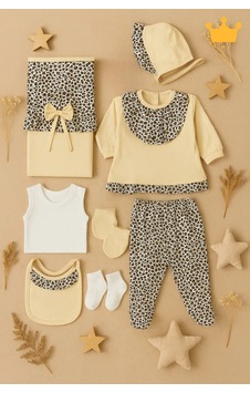 Babyhola Leopar Desenli 8 Li Kız Bebek Hastane Çıkışı Yenidoğan Seti 5049 Kahverengi Babyhola Leopar Desenli 8 Li Kız Bebek Hastane Çıkışı Yenidoğan Seti 5049 Kahverengi