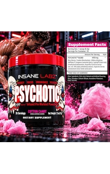 Insane Labz Psychotic Preworkout Cotton Candy 35 Servis Aromalı Insane Labz Psychotic Preworkout Cotton Candy 35 Servis Aromalı