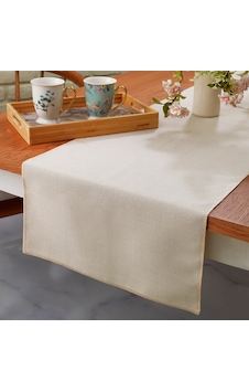 Schafer Home Bianca Keten Polyester Runner 40x160-krem Schafer Home Bianca Keten Polyester Runner 40x160-krem