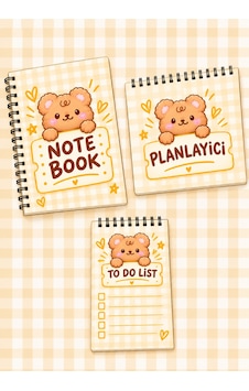 Kawai Ayıcık Temalı 3'lü Planlama Seti A5 Metal Spiralli Karton Kapak Kawai Ayıcık Temalı 3'lü Planlama Seti Çok Renkli Kawai Ayıcık Temalı 3'lü Planlama Seti A5 Metal Spiralli Karton Kapak Kawai Ayıcık Temalı 3'lü Planlama Seti Çok Renkli